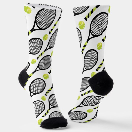 Chaussette 🎾 Diagonal Noir et vert tennis 🎾 blanc (Angulaire)
