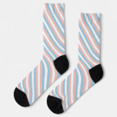 Chaussette Diagonale rose, bleu et blanc (Gauche)