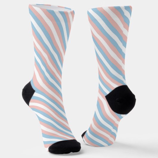 Chaussette Diagonale rose, bleu et blanc (Angulaire)