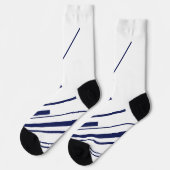 Chaussette Diagonales en bleu et blanc (Gauche)