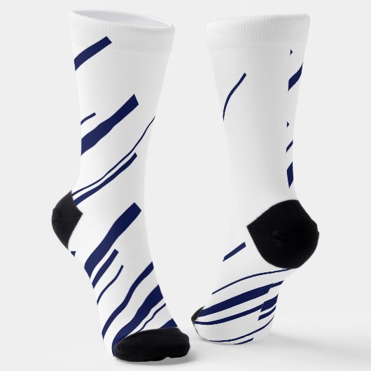Chaussette Diagonales en bleu et blanc (Angulaire)
