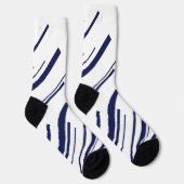 Chaussette Diagonales en bleu et blanc (Droite)