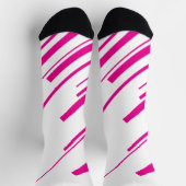 Chaussette Diagonales en Magenta et Blanc (Haut)