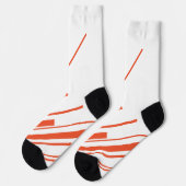 Chaussette Diagonales en orange et blanc (Gauche)