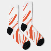 Chaussette Diagonales en orange et blanc (Droite)