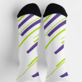 Chaussette Diagonales en vert citron vert et violet (Haut)