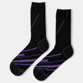 Chaussette Diagonales en violet et noir (Gauche)