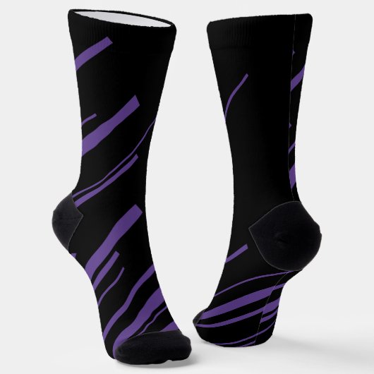 Chaussette Diagonales en violet et noir (Angulaire)