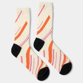 Chaussette Diagonales - rose, orange et crème (Droite)