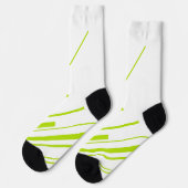 Chaussette Diagonales - Vert Citron et Blanc (Gauche)