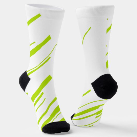 Chaussette Diagonales - Vert Citron et Blanc (Angulaire)