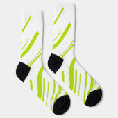 Chaussette Diagonales - Vert Citron et Blanc (Droite)