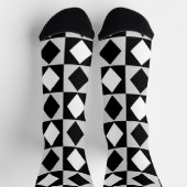 Chaussette Diamant Rhombus blanc noir (Haut)