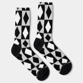 Chaussette Diamant Rhombus blanc noir (Droite)