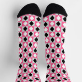 Chaussette Diamant Rhombus rose noir blanc (Haut)