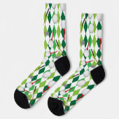 Chaussette Diamants de Jacquard vert de golf à motif (Gauche)