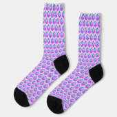 Chaussette Diamants/Mosaïque fractale dans des tons bleus et (Gauche)