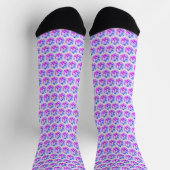 Chaussette Diamants/Mosaïque fractale dans des tons bleus et (Haut)