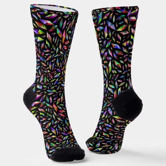 Chaussette Diamants multicolores abstraits modernes sur fond  (Angulaire)