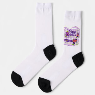 Chaussette Dictons de figue brodés. Petite figue,