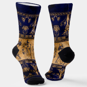 Chaussette Dieux égyptiens et frontière décorative