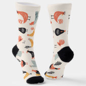 Chaussette Différents poulets sur arrière - plan blanc (Angulaire)