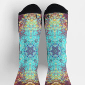 Chaussette Digital Mandala bleu jaune et violet (Haut)