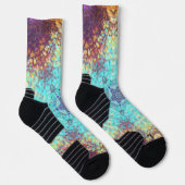 Chaussette Digital Mandala bleu jaune et violet (Droite)