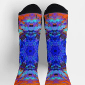 Chaussette Digital Mandala bleu orange et jaune (Haut)