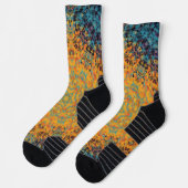 Chaussette Digital Mandala jaune bleu et rouge (Gauche)