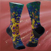 Chaussette Digital Mandala jaune bleu et vert