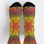 Chaussette Digital Mandala jaune rouge et noir (Haut)
