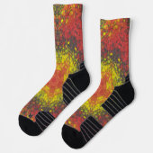Chaussette Digital Mandala jaune rouge et noir (Gauche)
