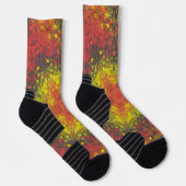 Chaussette Digital Mandala jaune rouge et noir (Droite)