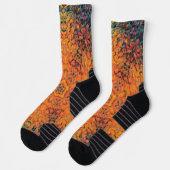 Chaussette Digital Mandala Orange bleu et jaune (Gauche)