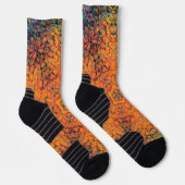 Chaussette Digital Mandala Orange bleu et jaune (Droite)