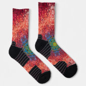 Chaussette Digital Mandala Orange bleu et rouge (Droite)