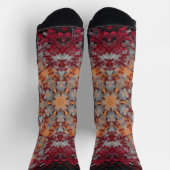 Chaussette Digital Mandala rouge blanc orange et noir (Haut)