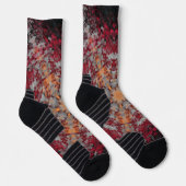 Chaussette Digital Mandala rouge blanc orange et noir (Droite)