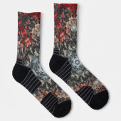 Chaussette Digital Mandala rouge et blanc (Droite)