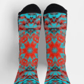 Chaussette Digital Mandala rouge et bleu (Haut)