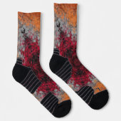 Chaussette Digital Mandala rouge orange et bleu (Droite)