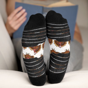 Chaussette Dinde festive avec guirlandes lumineuses
