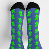 Chaussette Dino Bleu Blanc Mignon Vert (Haut)