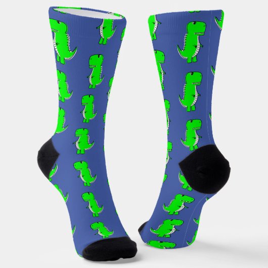 Chaussette Dino Bleu Blanc Mignon Vert (Angulaire)