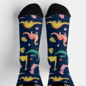 Chaussette Dino Lover, Motif de dessin animé de Cute Dinosaur (Haut)
