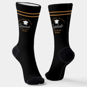 Chaussette Diplômé 2026 Noir Or École secondaire personnalisé