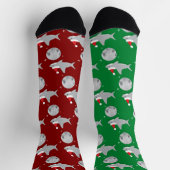 Chaussette Disco Ball Shark Santa Hat Noël (Haut)