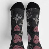 Chaussette Disco Hearts Socks – Cute Glam Gift for Her (Haut)