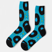 Chaussette DJ Vinyl Records Motif rétro (Gauche)